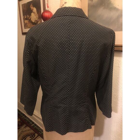 Spense Black Polka Dot Blazer Jacket with Pockets Buttons Closure Size Large - Picture 5 of 9